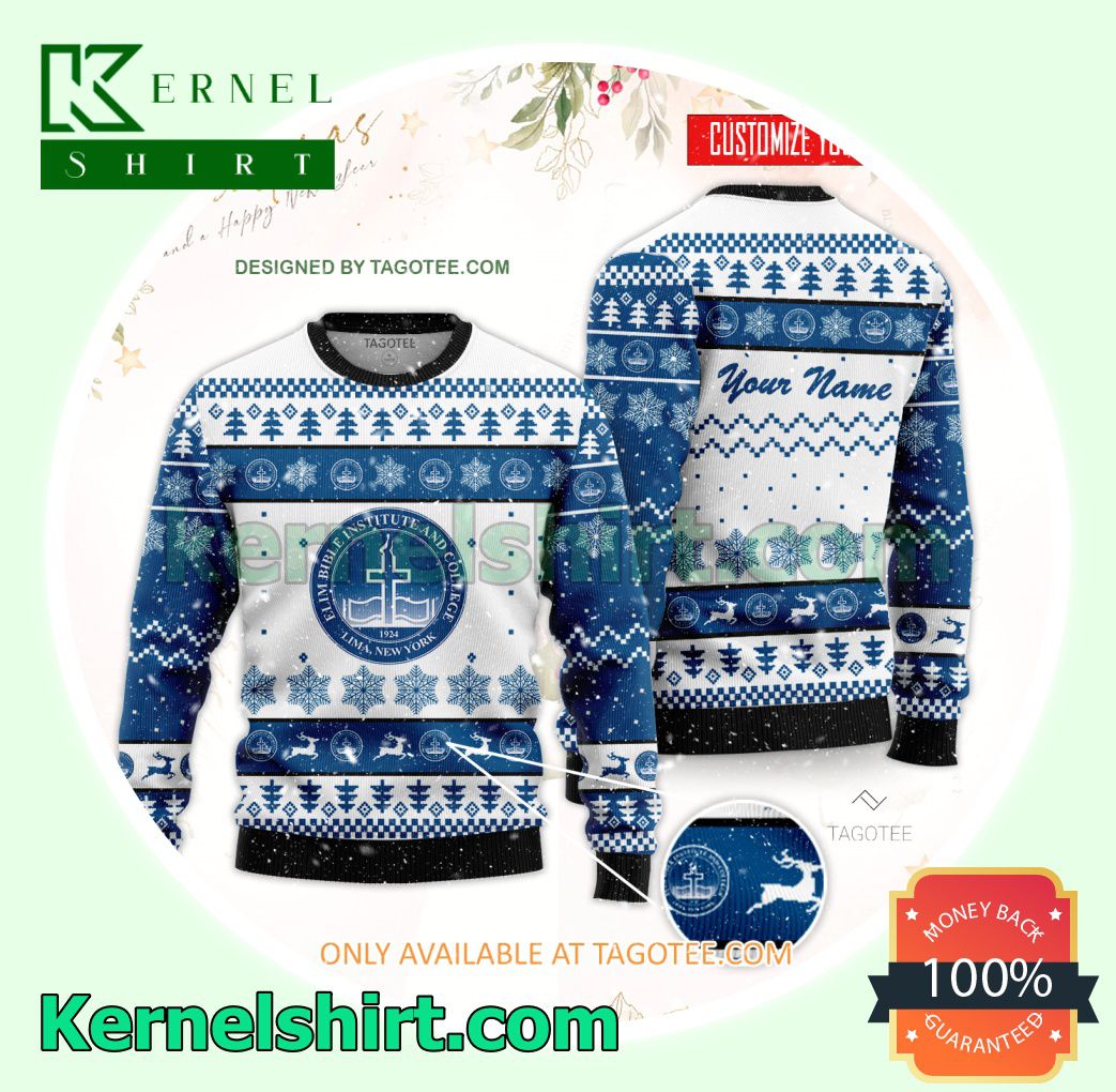Elim Bible Institute and College Logo Xmas Knit Sweaters