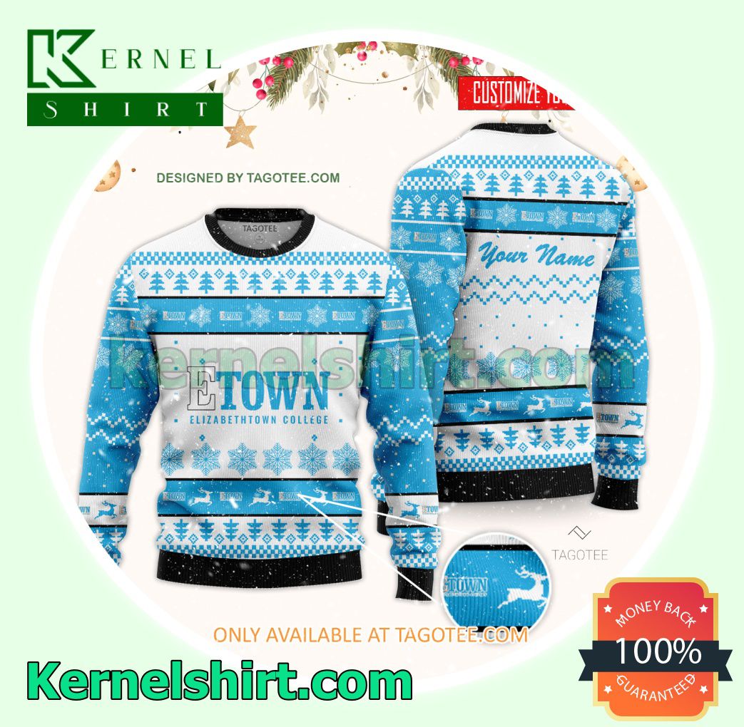 Elizabethtown College Logo Xmas Knit Sweaters