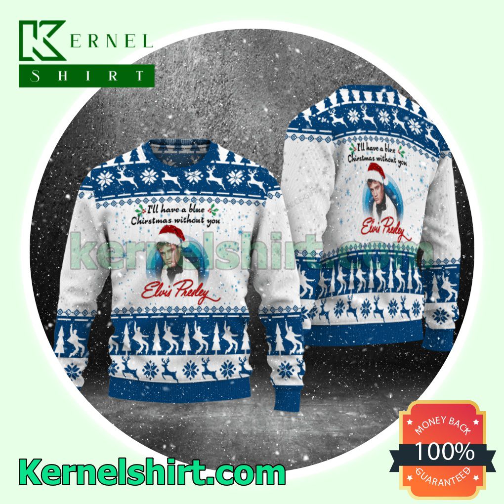 Elvis Presley I'll Have A Blue Christmas Without You Hooded Sweatshirts