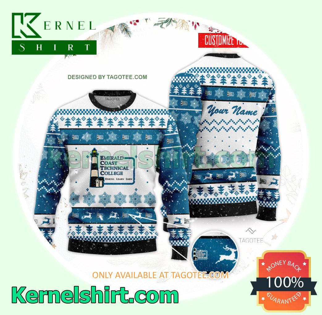 Emerald Coast Technical College Logo Xmas Knit Sweaters