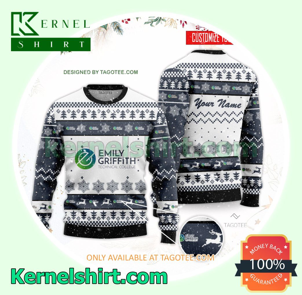 Emily Griffith Technical College Logo Xmas Knit Sweaters