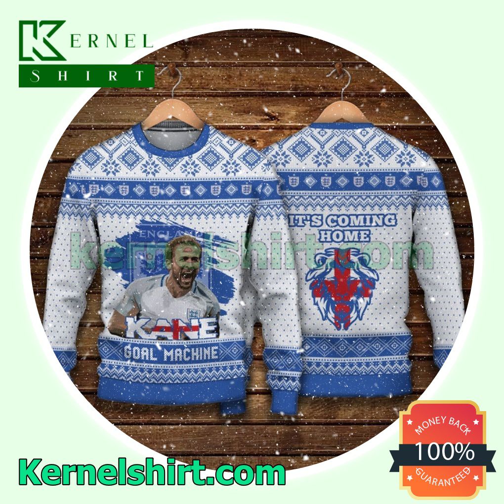England - Harry Kane Lion It's Coming Home Fifa 2022 Fan Xmas Knit Sweaters