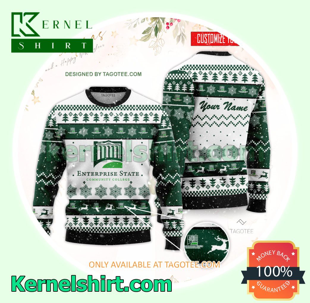 Enterprise State Community College Logo Xmas Knit Sweaters