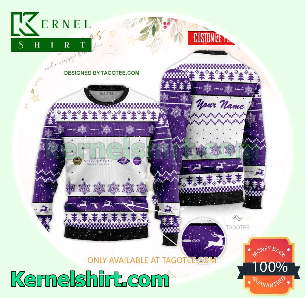 European Medical School of Massage Logo Xmas Knit Sweaters