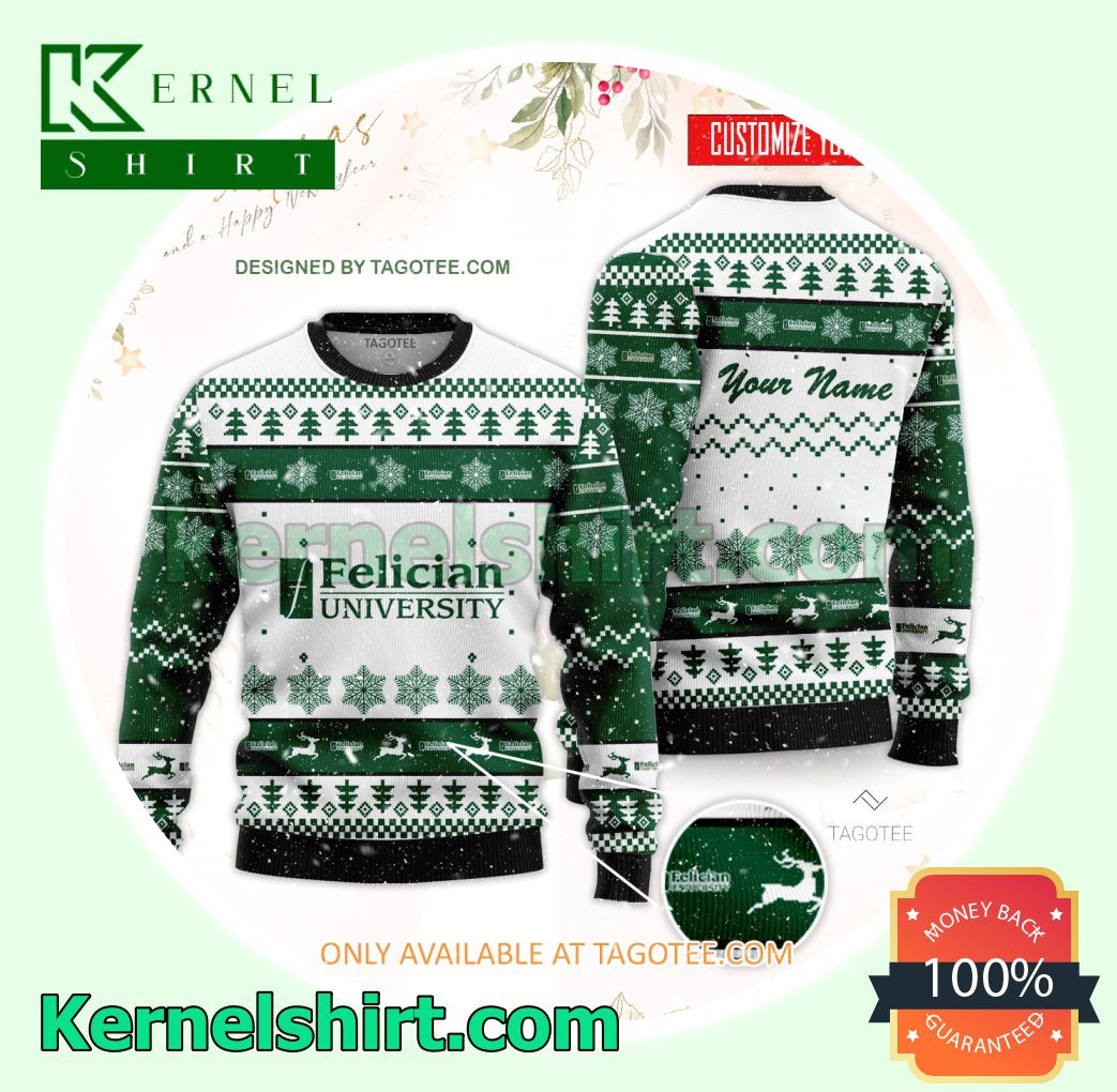 Felician College Logo Xmas Knit Sweaters