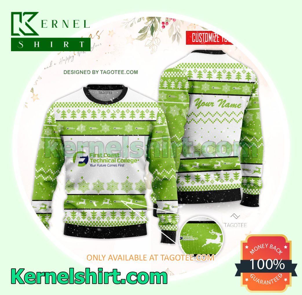 First Coast Technical College Logo Xmas Knit Sweaters