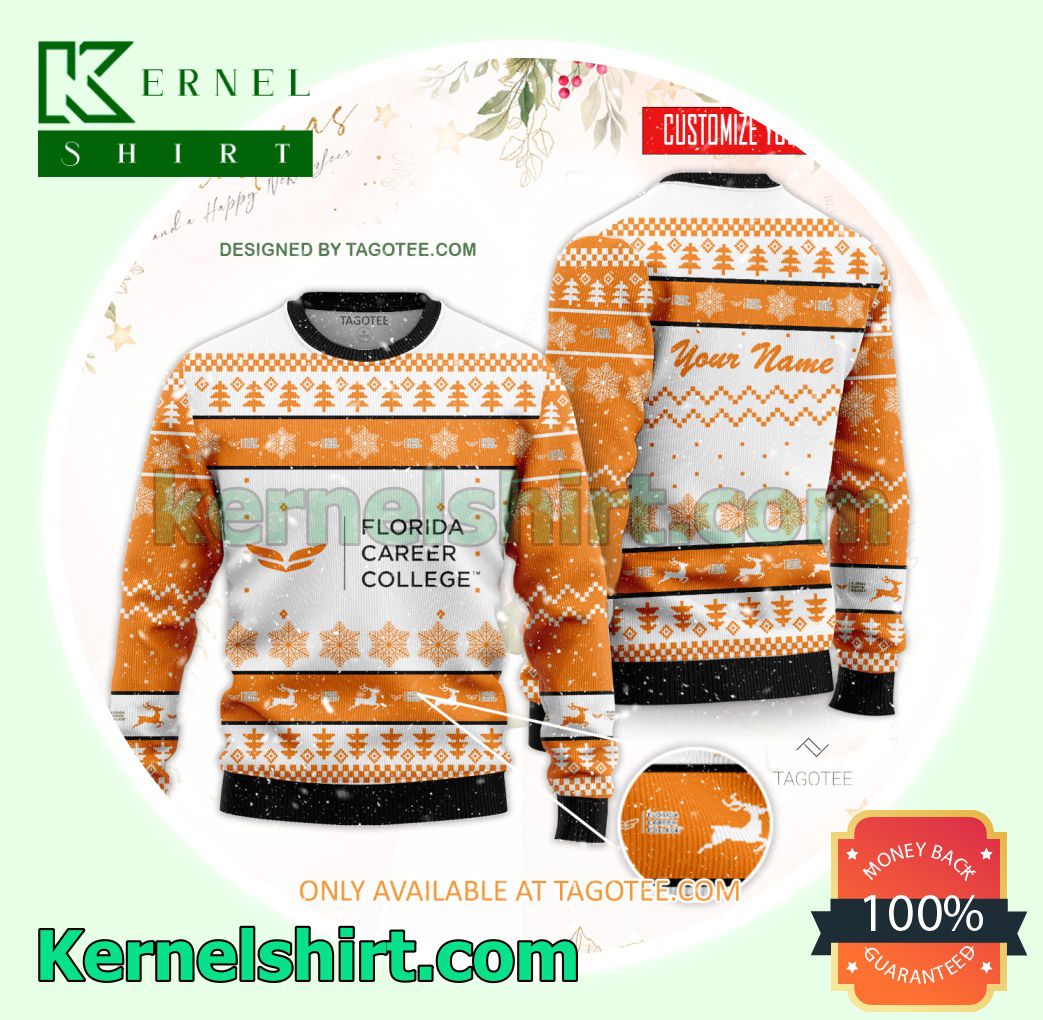 Florida Career College-Boynton Beach Logo Xmas Knit Sweaters