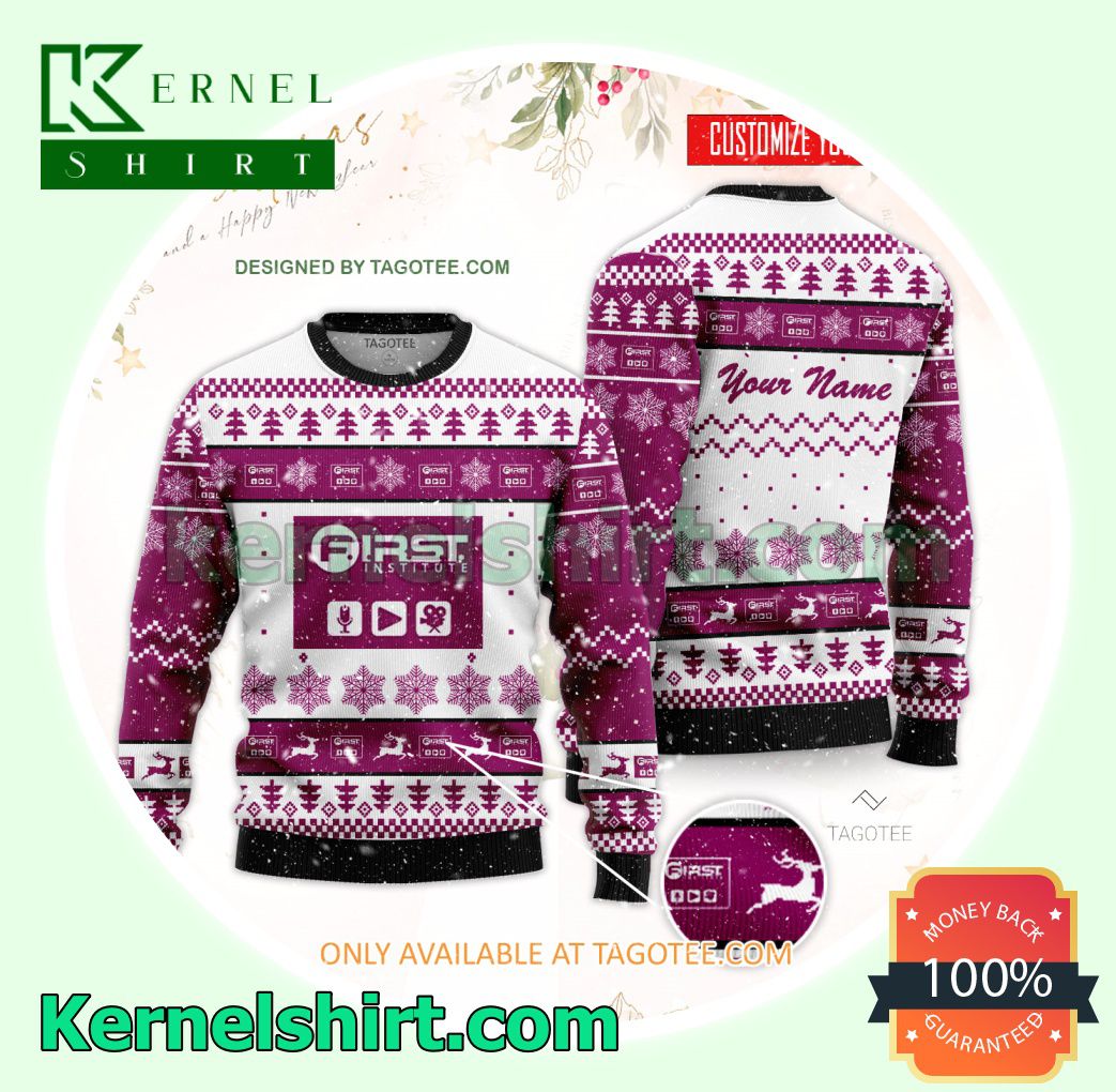 Florida Institute of Recording Sound and Technology Logo Xmas Knit Sweaters