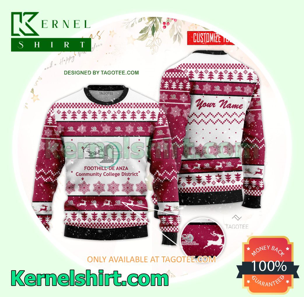 Foothill-De Anza Community College District Logo Xmas Knit Sweaters