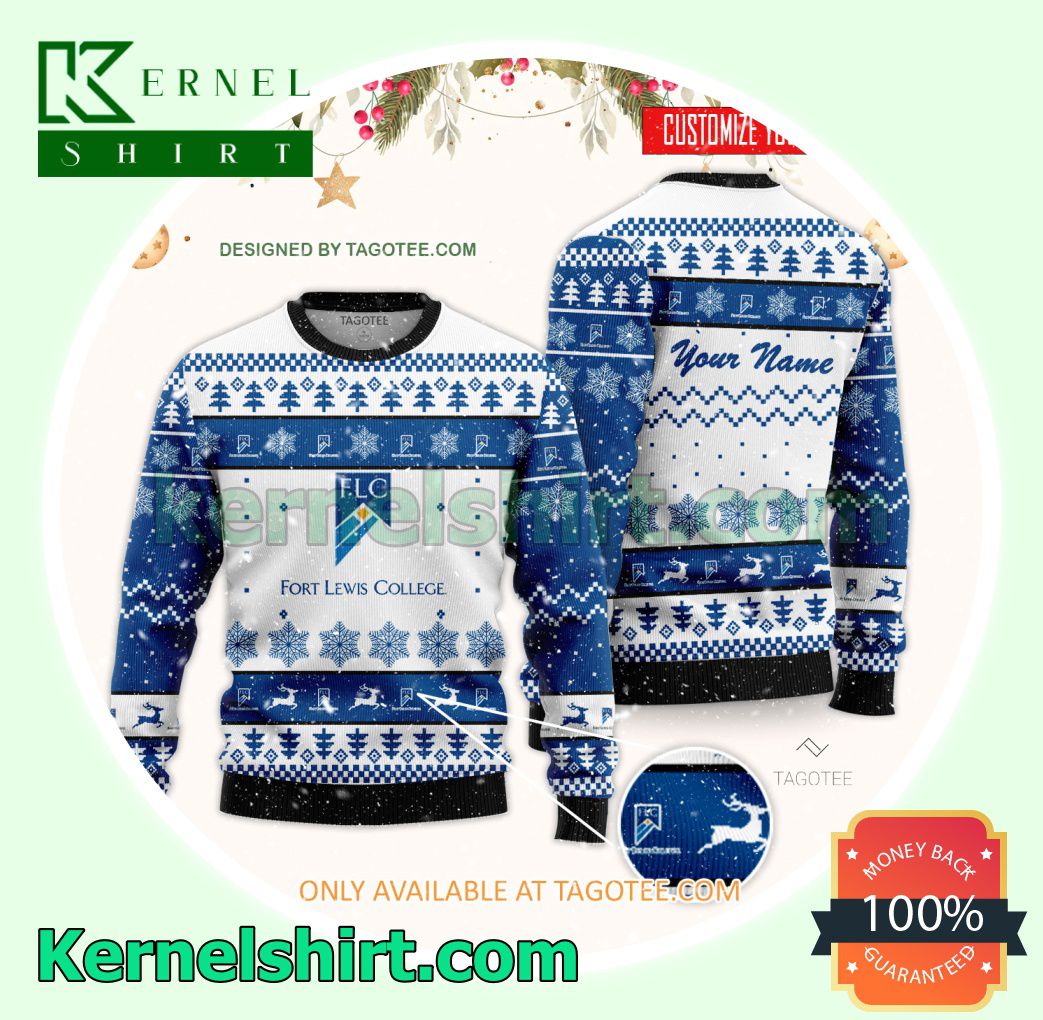 Fort Lewis College Logo Xmas Knit Sweaters