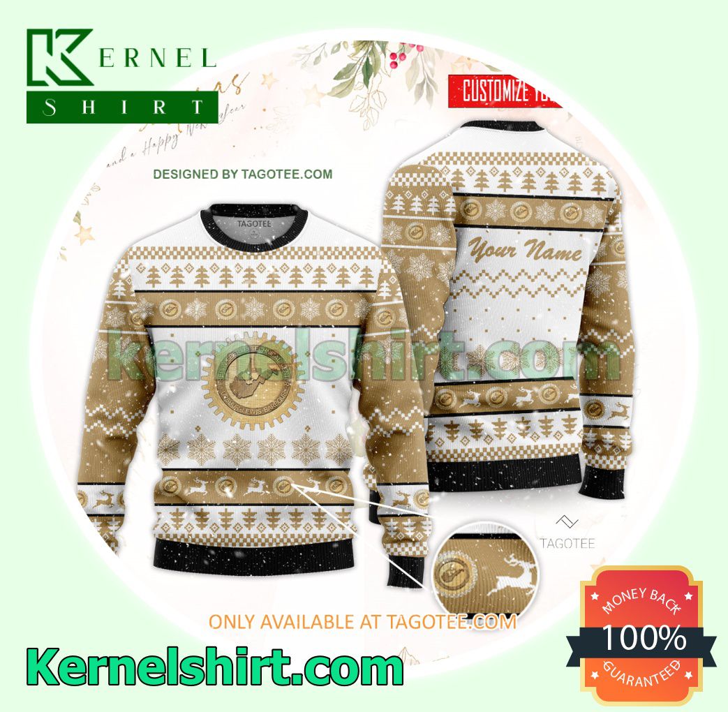 Fred W Eberle Technical Center Logo Xmas Knit Sweaters