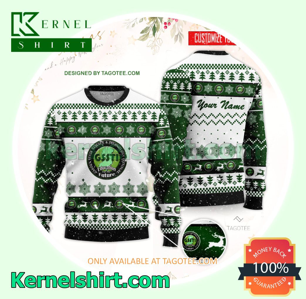 Garden State Science and Technology Institute Logo Xmas Knit Sweaters