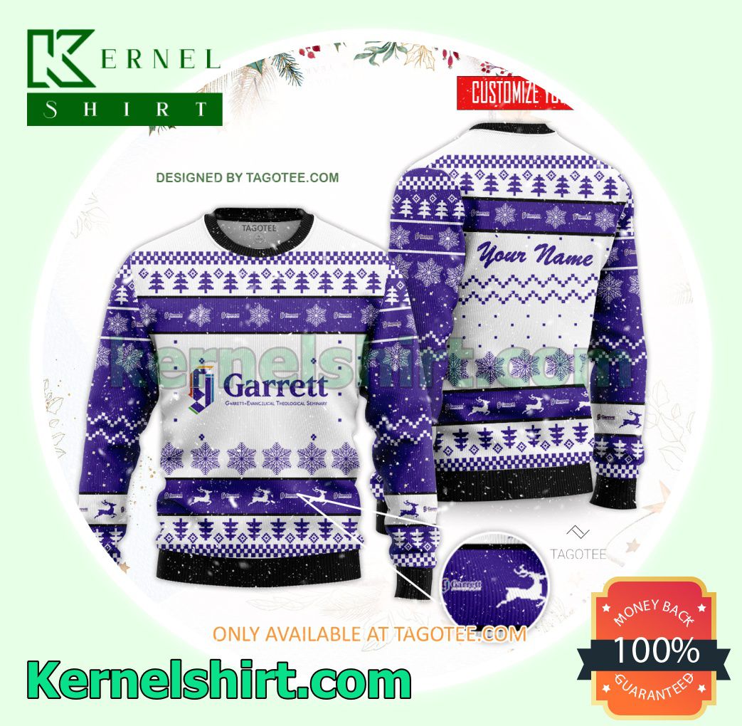 Garrett-Evangelical Theological Seminary Logo Xmas Knit Sweaters