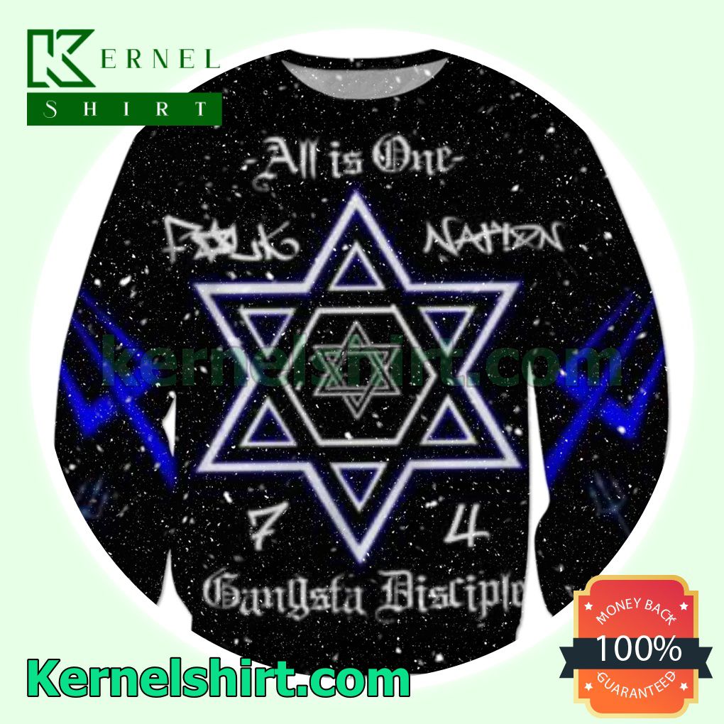 Gd Folk All Is One Gangster Disciple Xmas Knitted Sweaters
