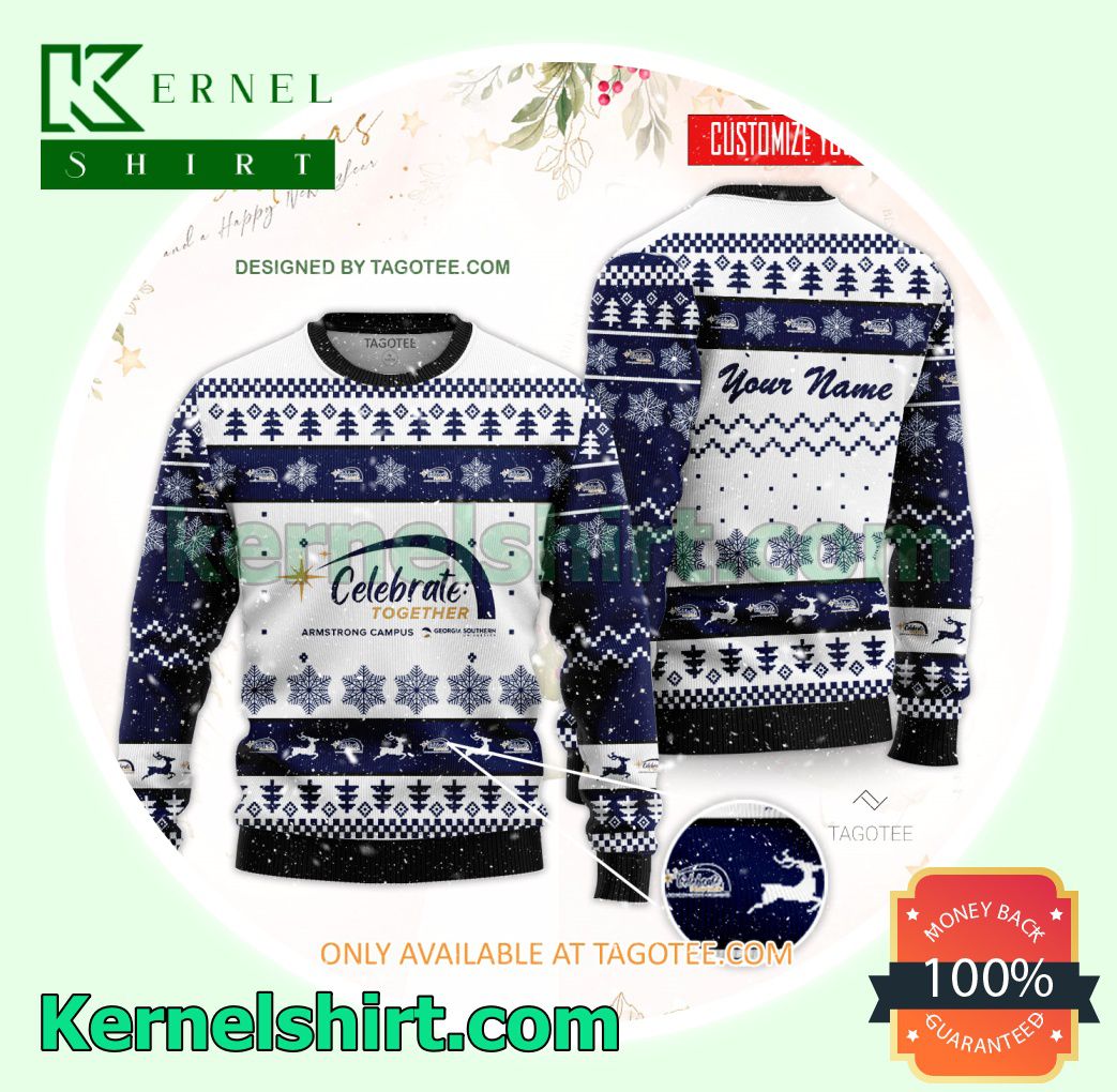 Georgia Southern University-Armstrong Campus Logo Xmas Knit Sweaters