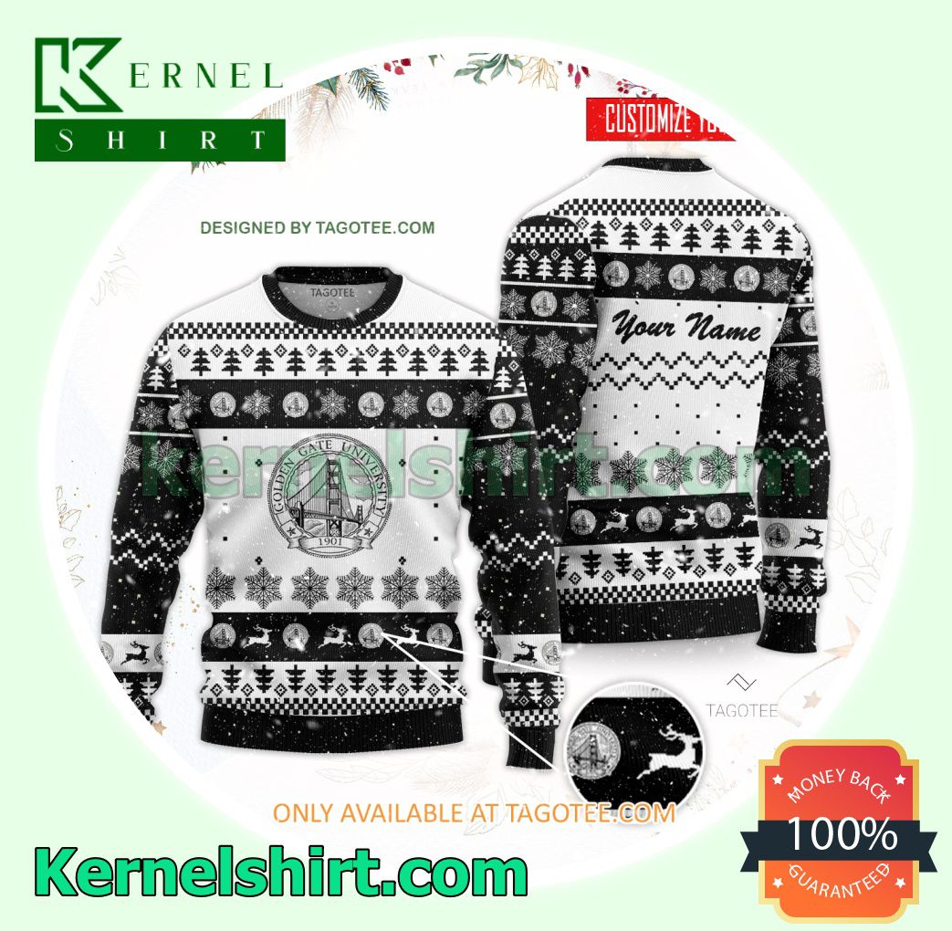 Golden Gate University-Silicon Valley Logo Xmas Knit Sweaters