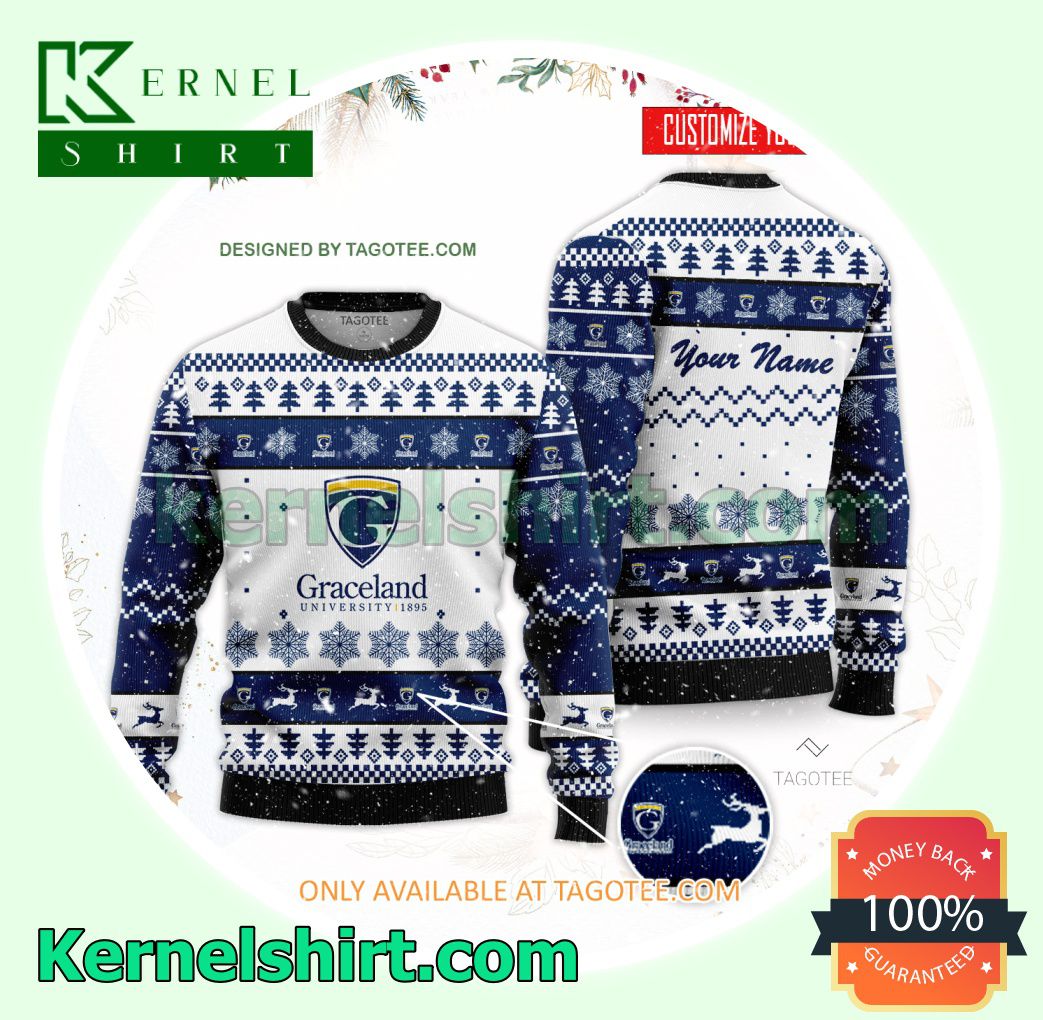 Graceland University Logo Xmas Knit Sweaters