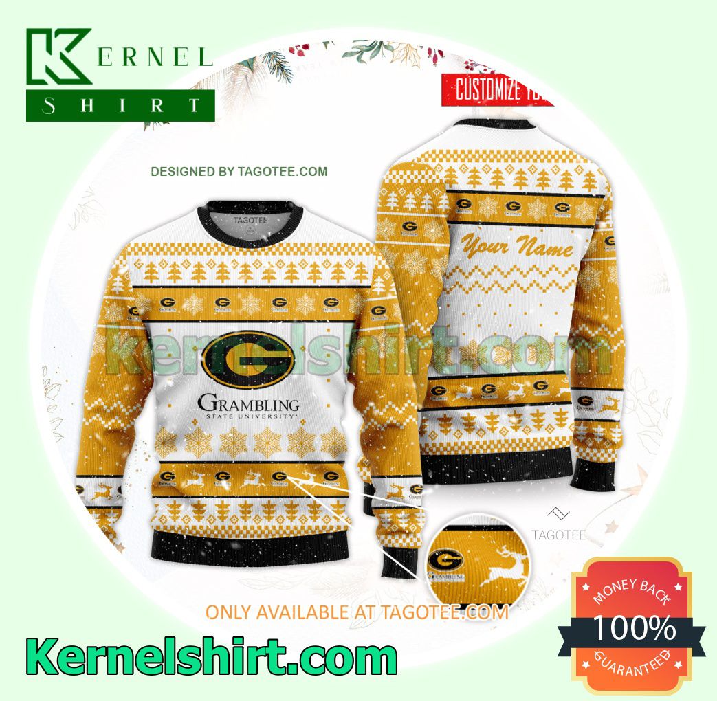 Grambling State University Logo Xmas Knit Sweaters