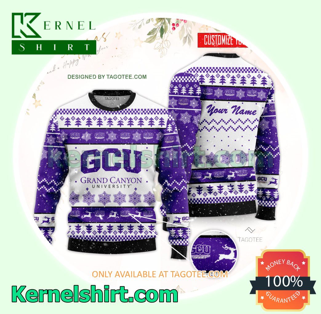 Grand Canyon University Logo Xmas Knit Sweaters