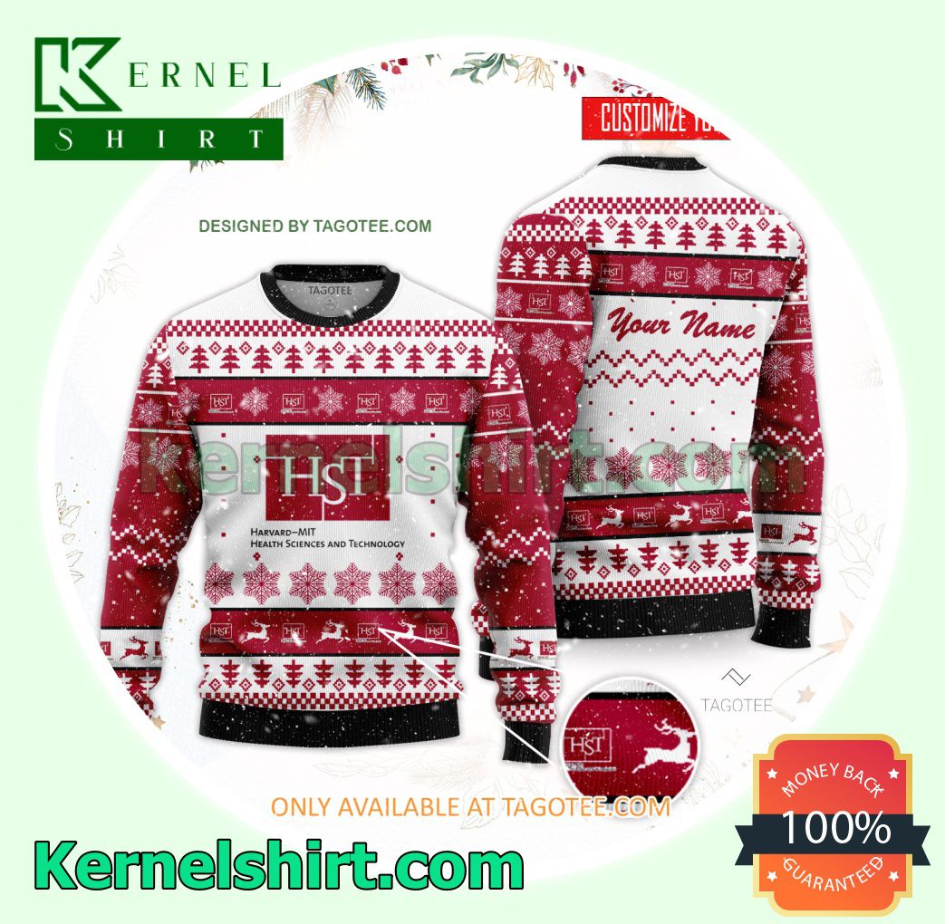 Harvard-MIT Division of Health Sciences and Technology Logo Xmas Knit Sweaters