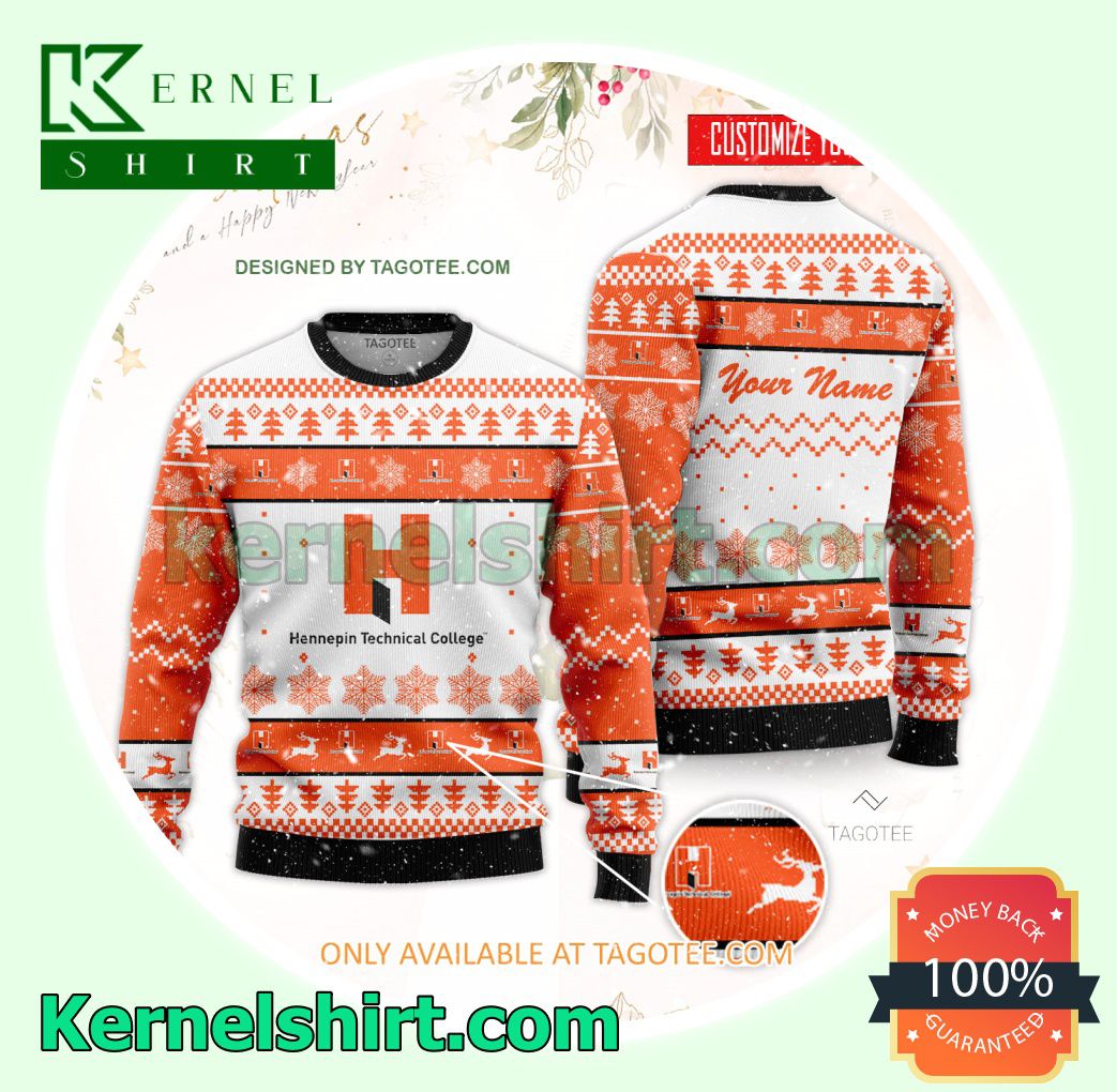 Hennepin Technical College Logo Xmas Knit Sweaters