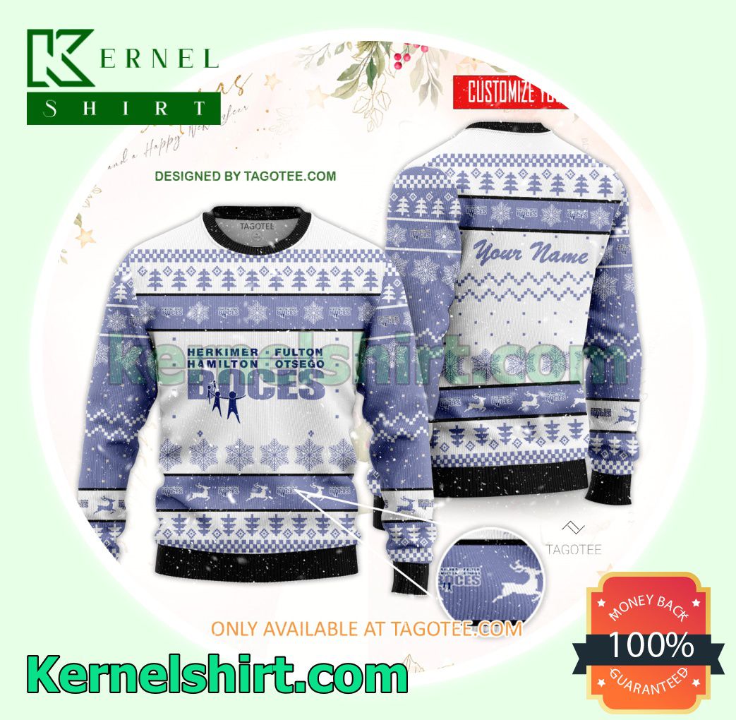 Herkimer County BOCES-Practical Nursing Program Logo Xmas Knit Sweaters