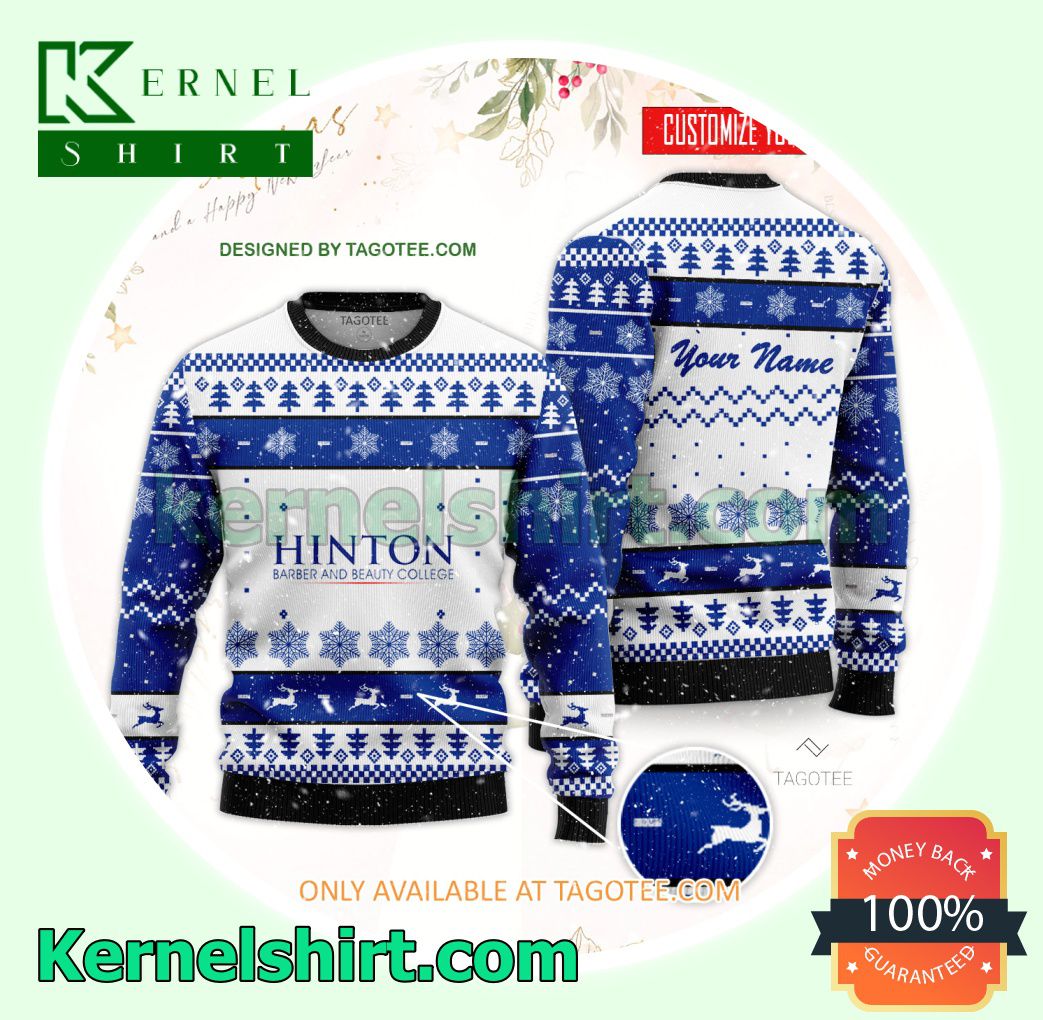 Hinton Barber and Beauty College Logo Xmas Knit Sweaters