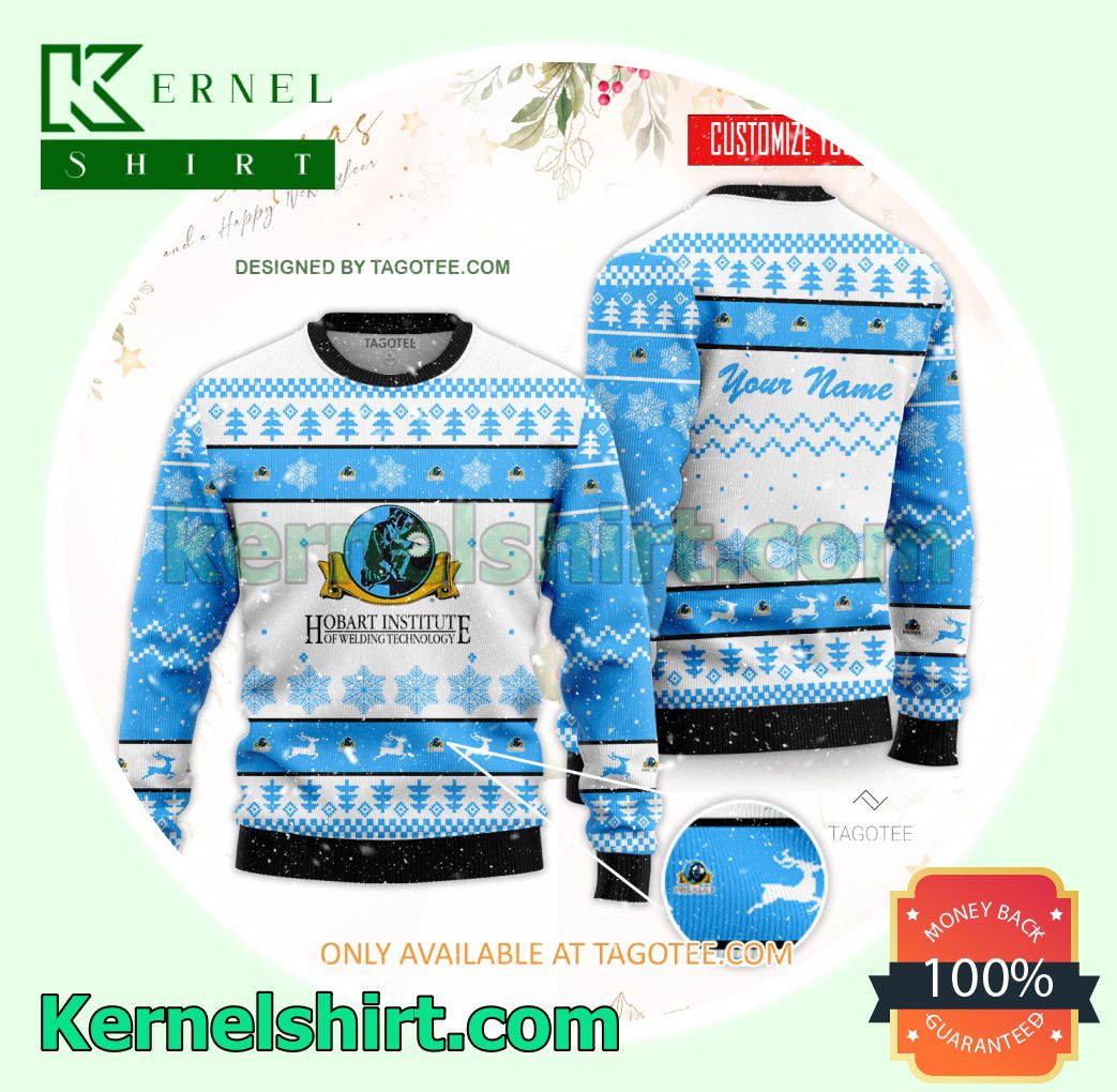 Hobart Institute of Welding Technology Logo Xmas Knit Sweaters