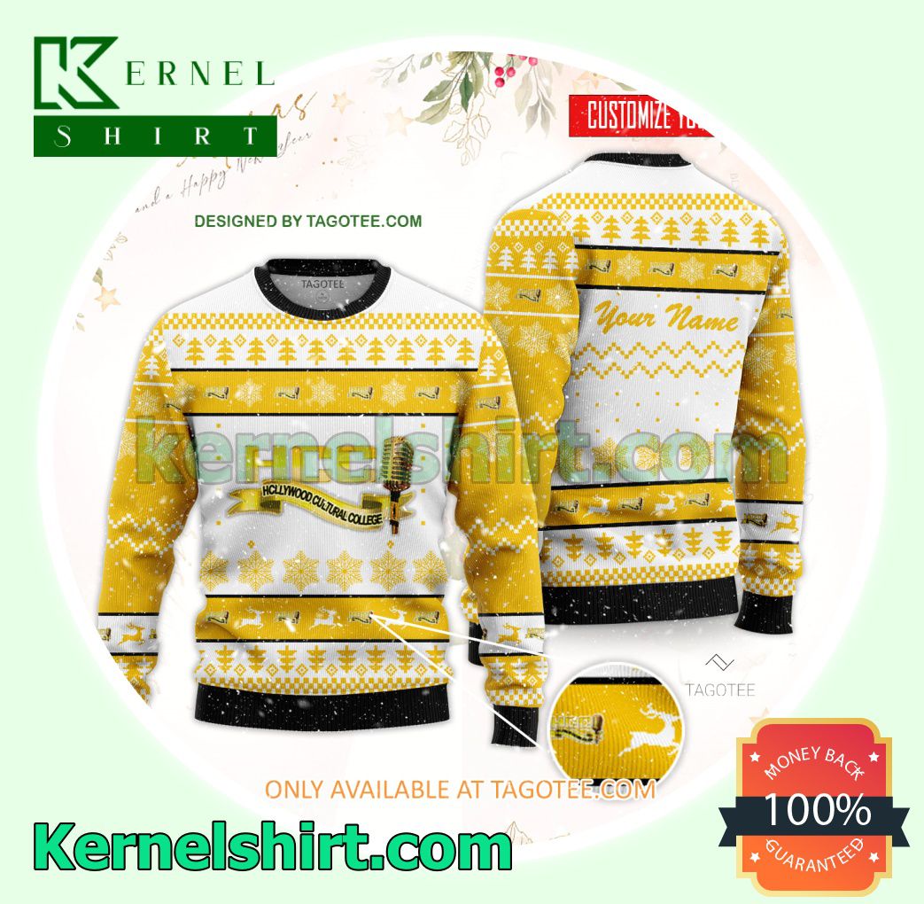 Hollywood Cultural College Logo Xmas Knit Sweaters