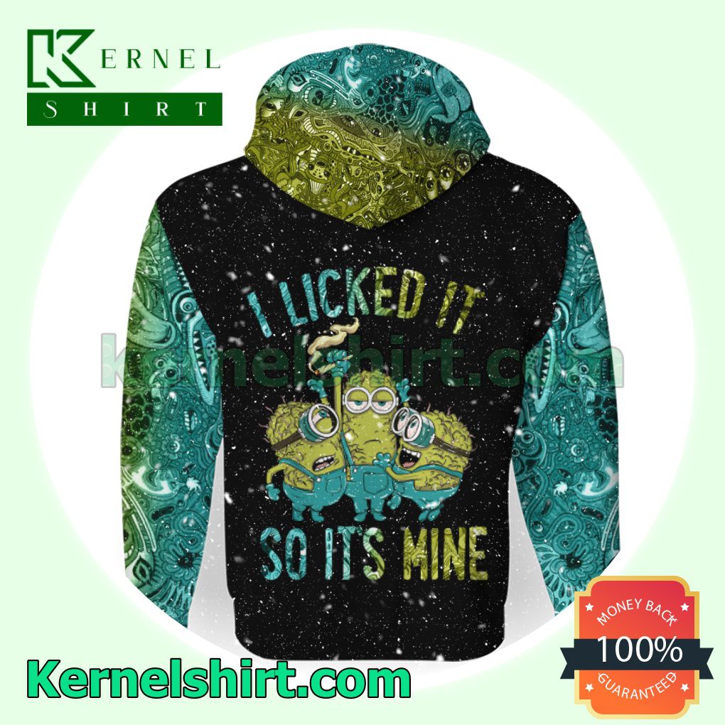 Ships From USA I Licked It So It's Mine Weed Minions Fleece Hoodie