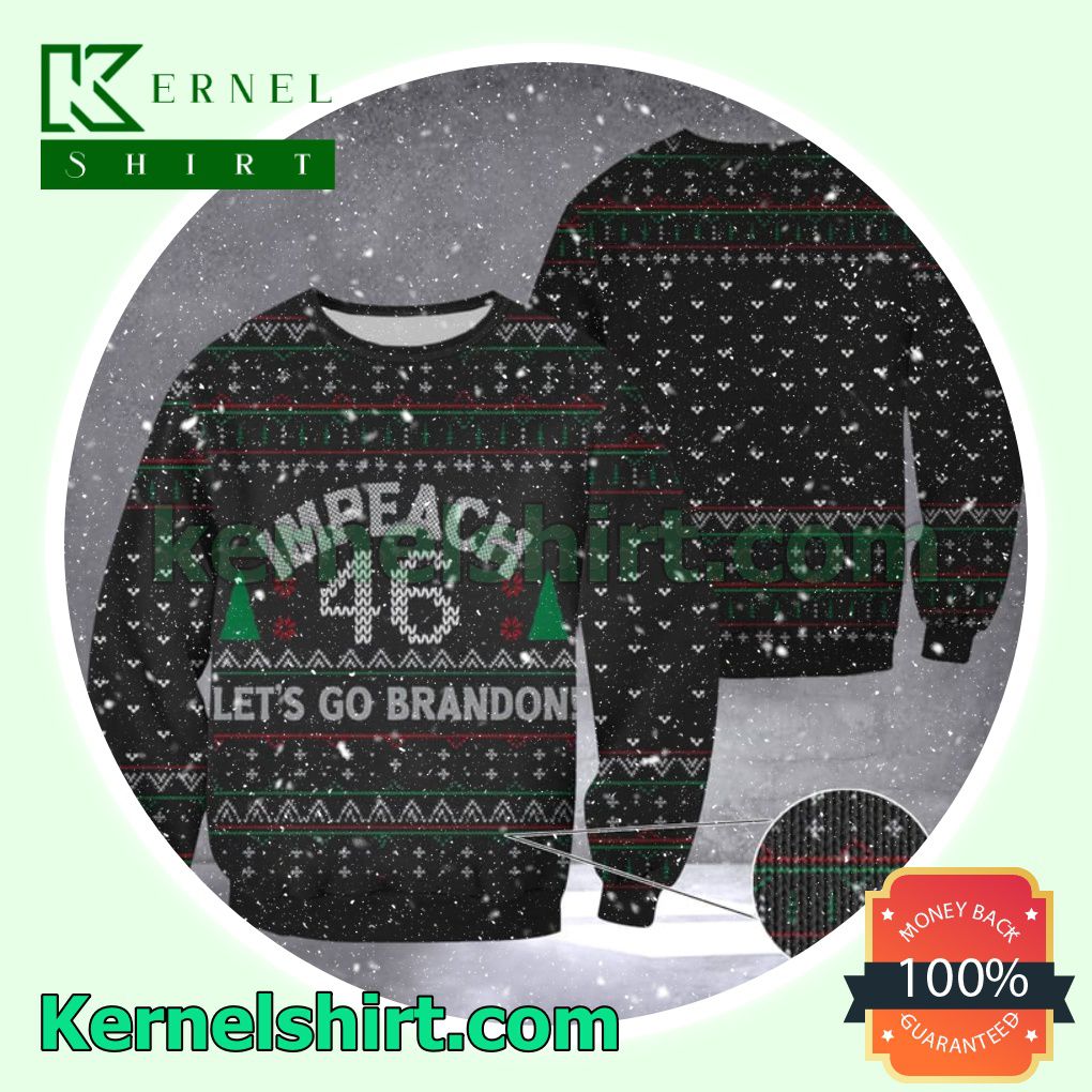 Impeach 46 Let's Go Brandon Xmas Knitted Sweaters