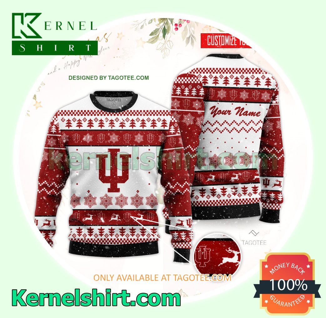 Indiana University-Purdue University-Indianapolis Logo Xmas Knit Sweaters