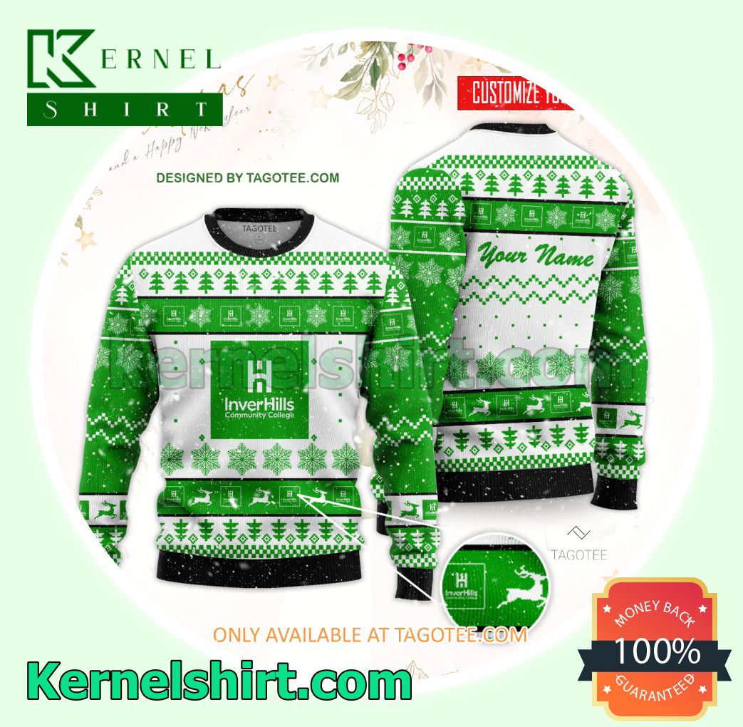 Inver Hills Community College Logo Xmas Knit Sweaters