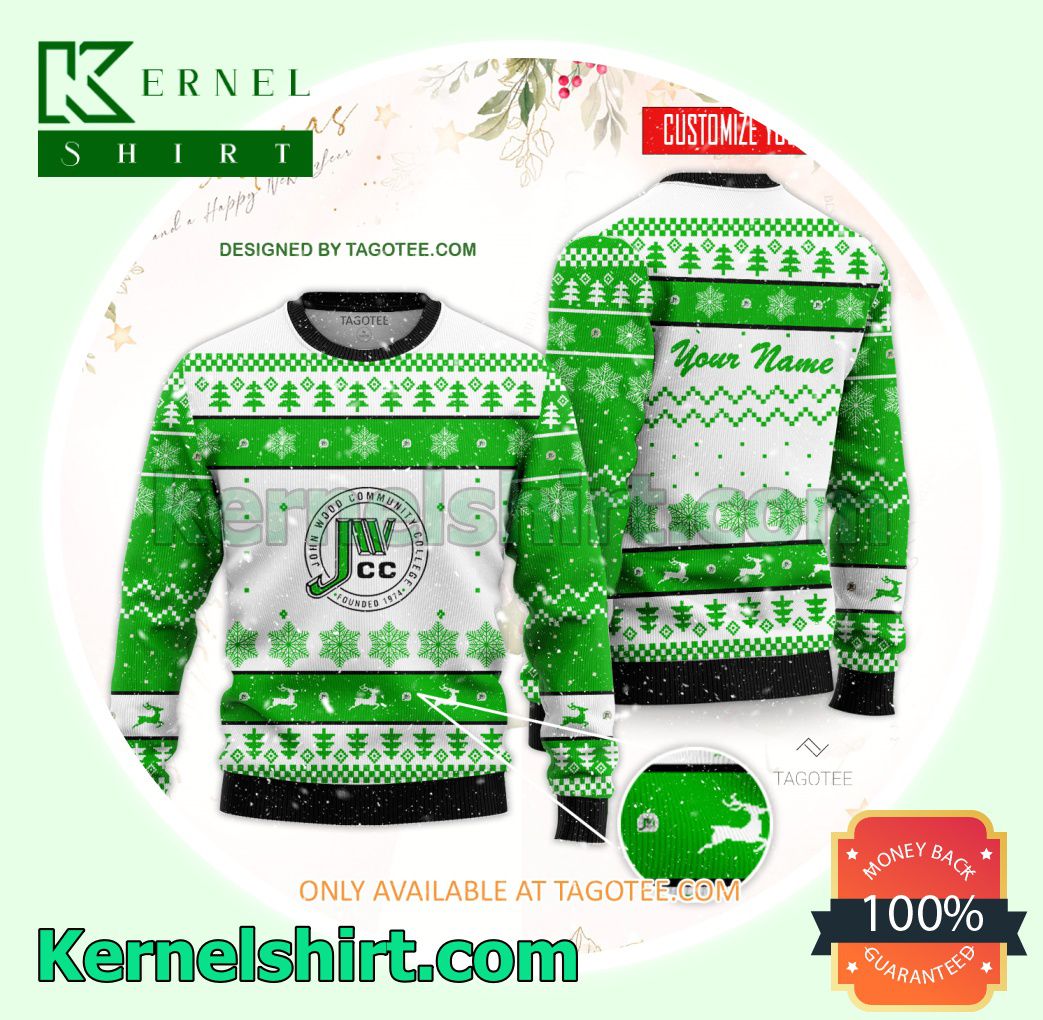 John Wood Community College Logo Xmas Knit Sweaters