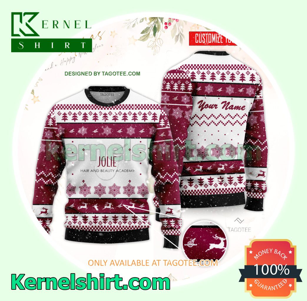 Jolie Health and Beauty Academy-Turnersville Logo Xmas Knit Sweaters