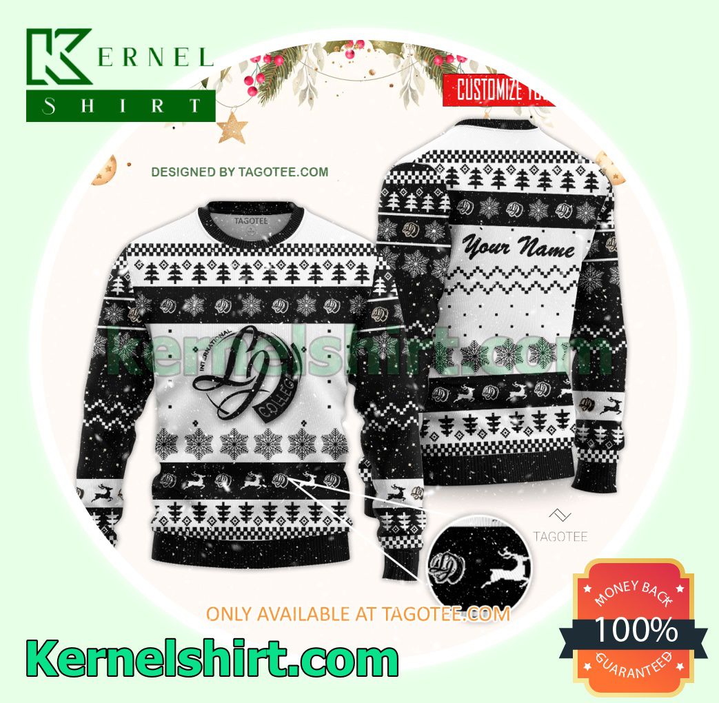 La James International College-Cedar Falls Logo Xmas Knit Sweaters