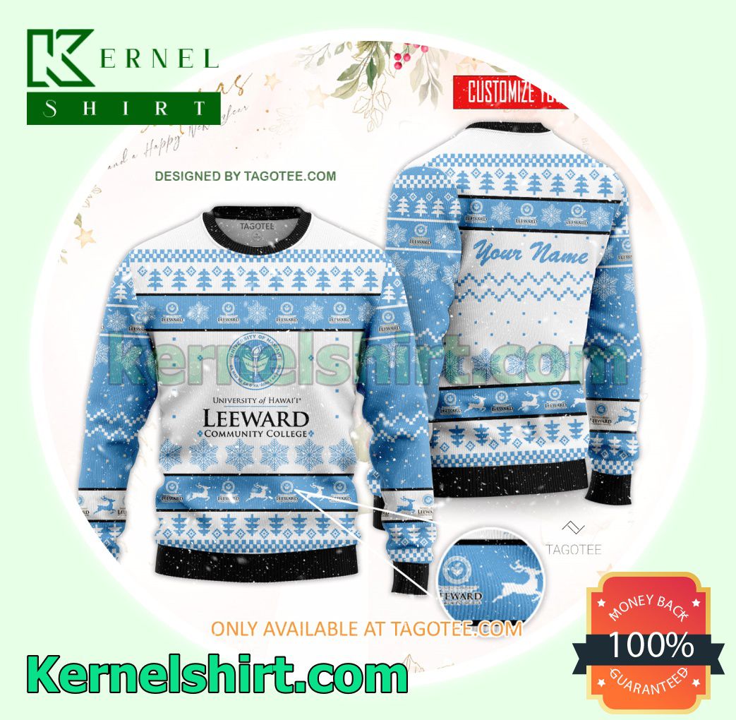 Leeward Community College Logo Xmas Knit Sweaters