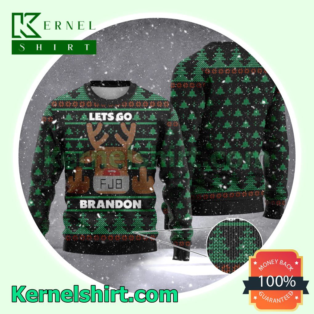 Let's Go Brandon FJB Reindeer Xmas Knitted Sweaters