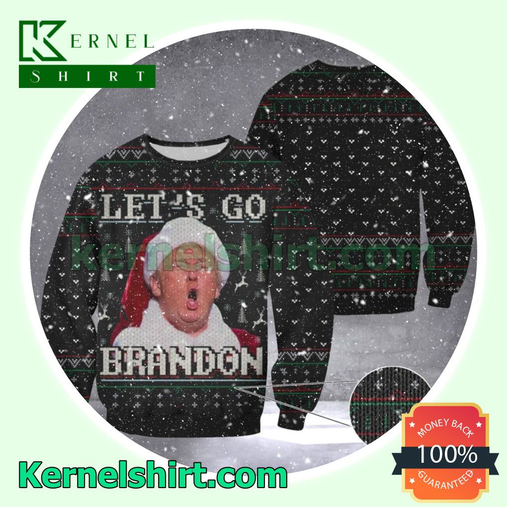 Let's Go Brandon Funny Trump Merch Xmas Knitted Sweaters