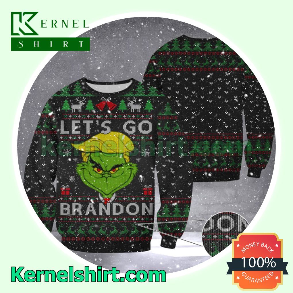 Let's Go Brandon Trump Grinch Xmas Knitted Sweaters