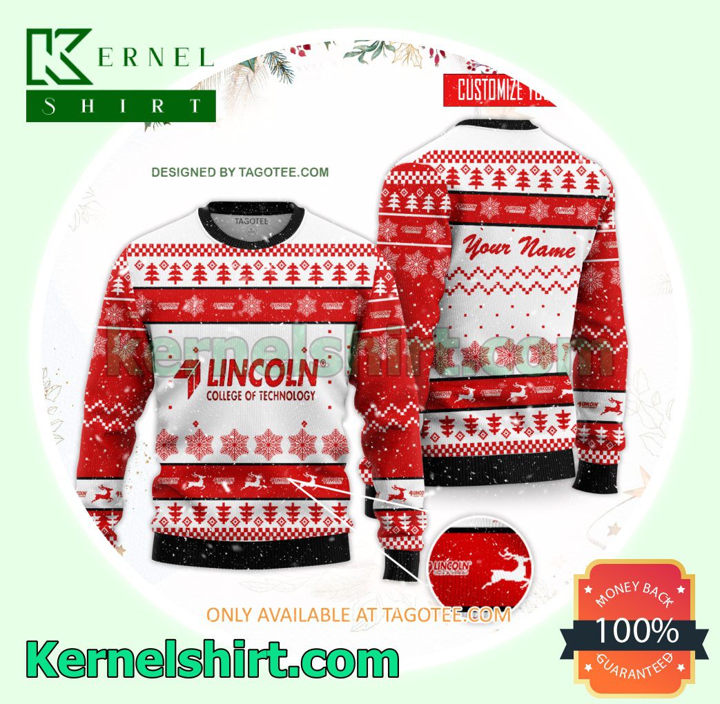Lincoln College of Technology-Columbia Logo Xmas Knit Sweaters