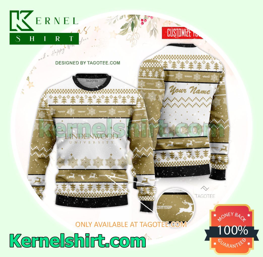 Lindenwood University Logo Xmas Knit Sweaters