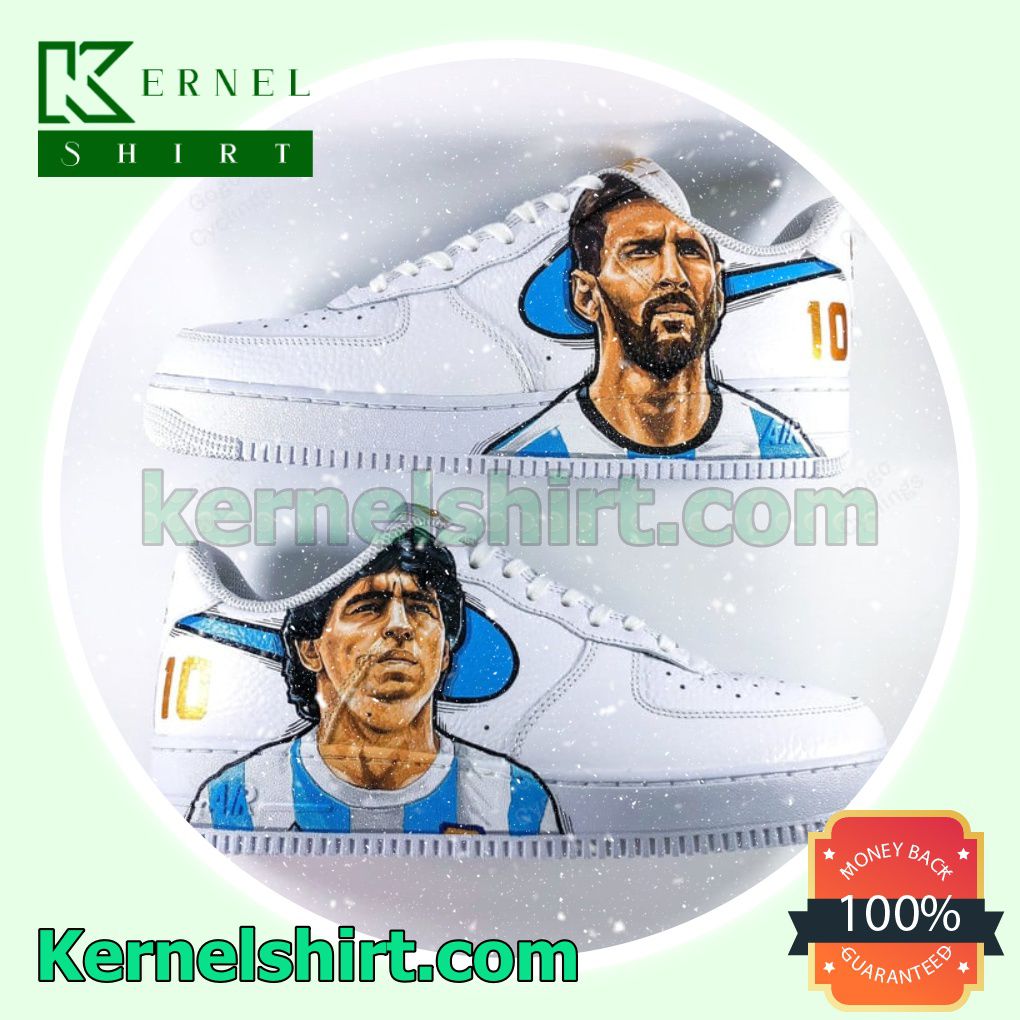 Lionel Messi 10 Argentina National Team Mens Air Force Sneakers
