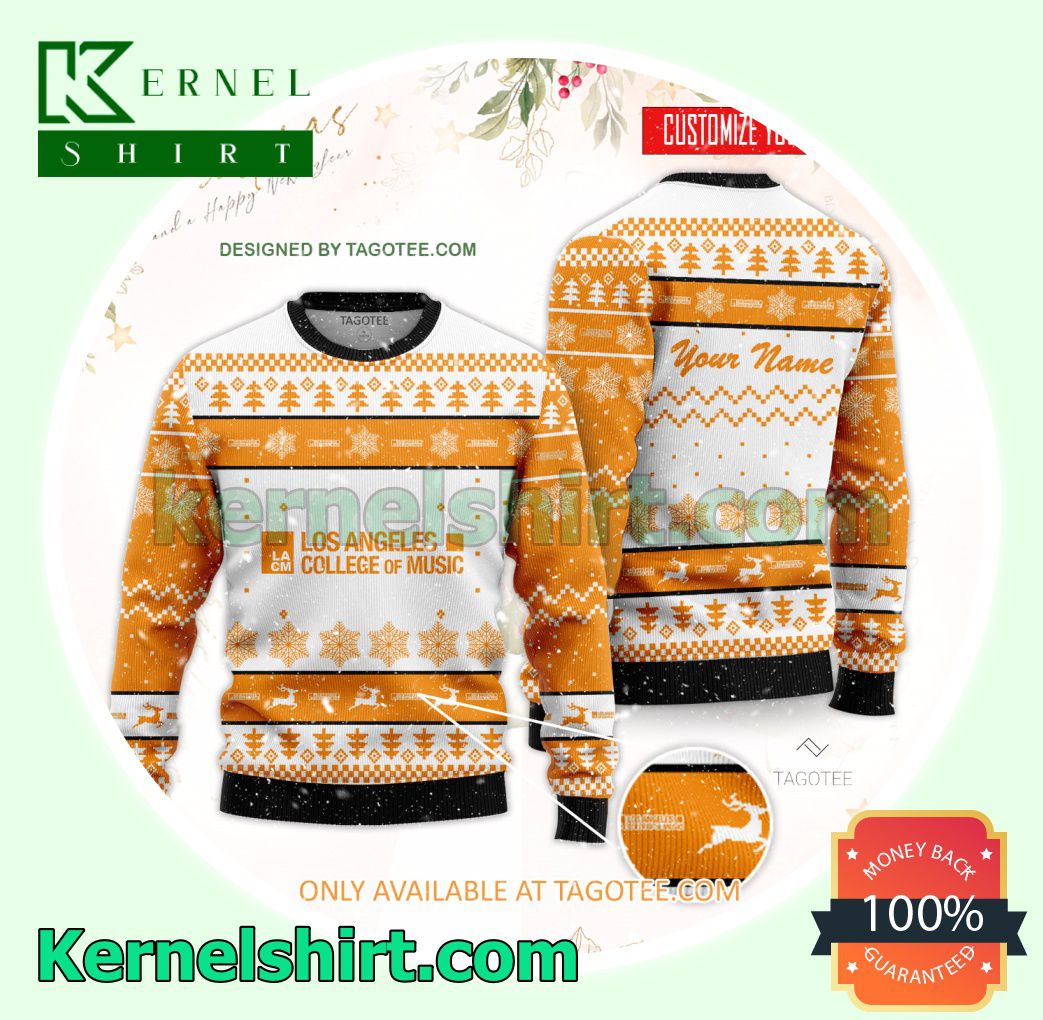 Los Angeles College of Music Logo Xmas Knit Sweaters