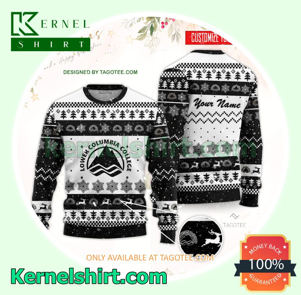 Lower Columbia College Logo Xmas Knit Sweaters