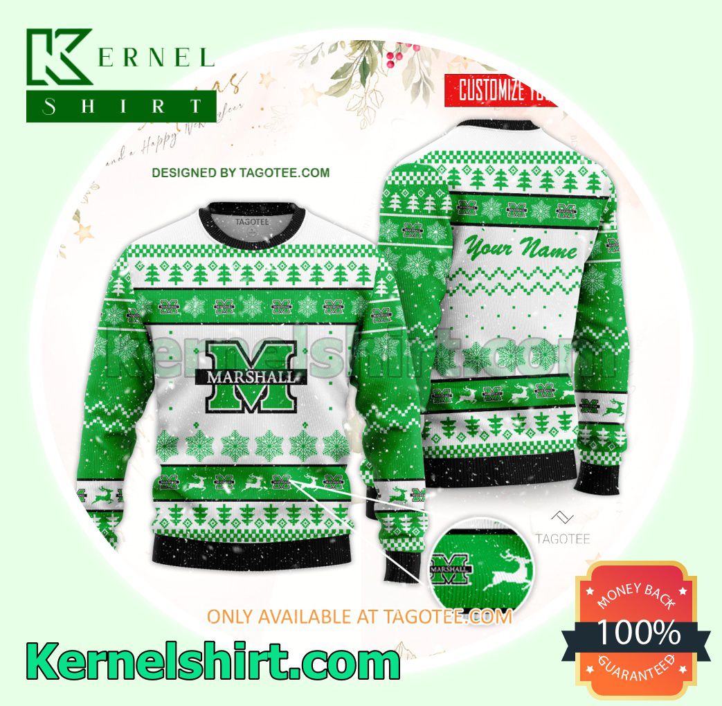 Marshall University Logo Xmas Knit Sweaters