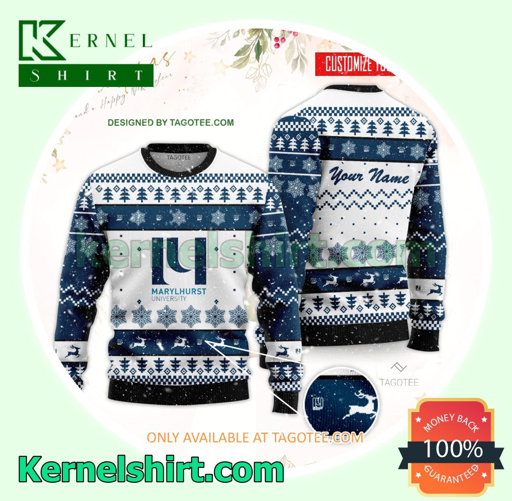 Marylhurst University Logo Xmas Knit Sweaters