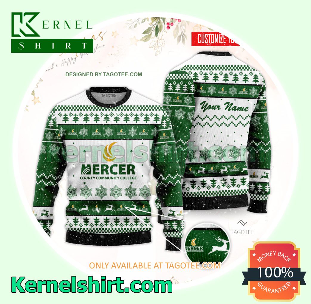 Mercer County Community College Logo Xmas Knit Sweaters
