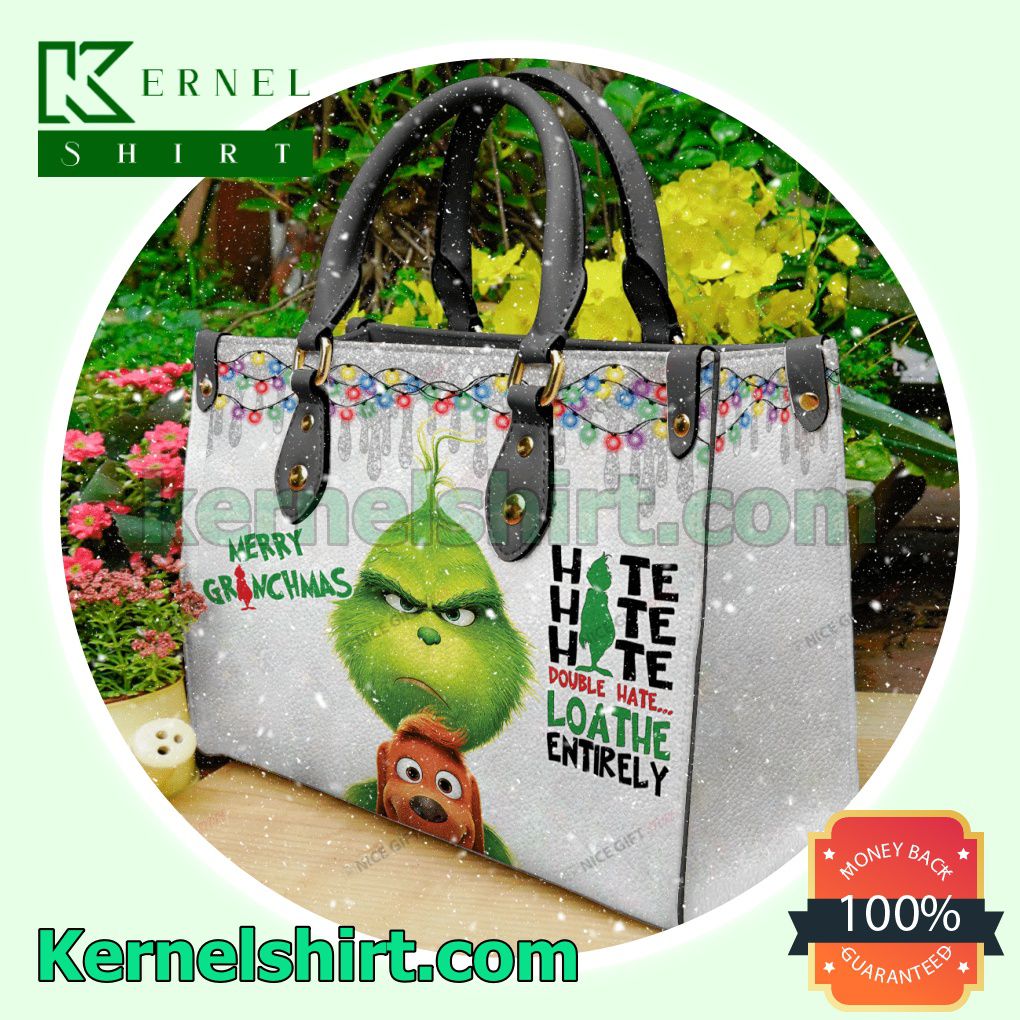 Merry Grinchmas Hate Hate Hate Double Hate Loathe Entirely Womens Tote Bag