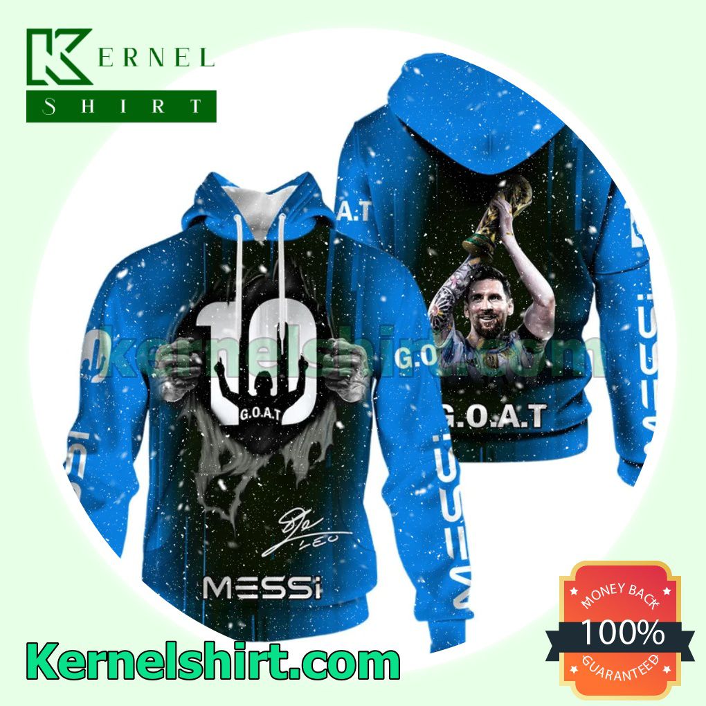 3D Messi 10 Goat Signature Sweatshirt Jacket